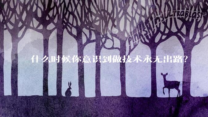 什么时候你意识到做技术永无出路？